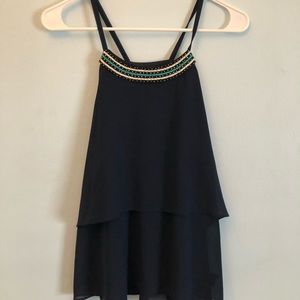 Navy blue detailed tank